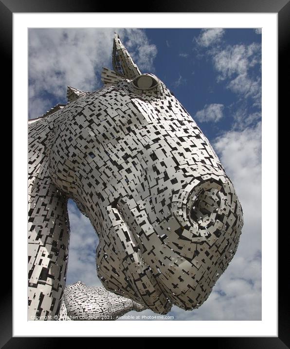 The Kelpies Lookup Framed Mounted Print by Stephen Coughlan