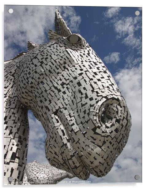 The Kelpies Lookup Acrylic by Stephen Coughlan