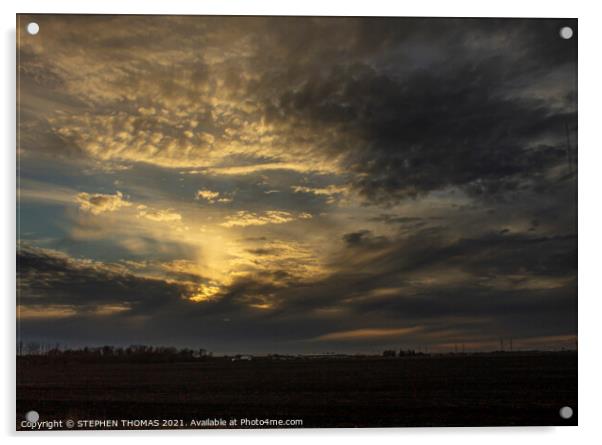 Manitoban Big Sky Sunset Acrylic by STEPHEN THOMAS