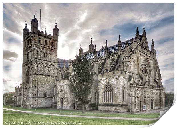 Majestic Exeter Cathedral Print by Beryl Curran