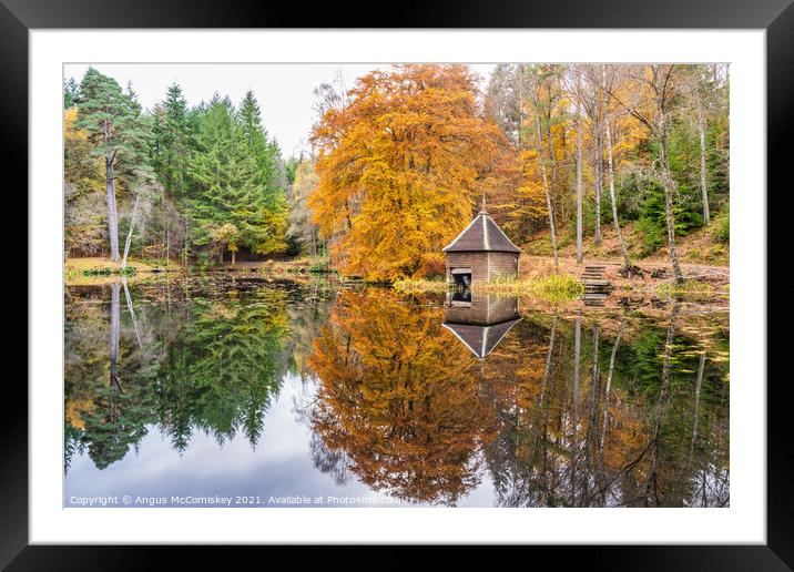Autumn reflections on Loch Dunmore Framed Mounted Print by Angus McComiskey