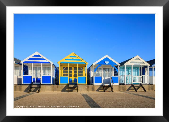 Colourful beach huts at Southwold Suffolk England  Framed Mounted Print by Chris Warren