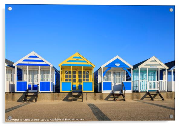 Colourful beach huts at Southwold Suffolk England  Acrylic by Chris Warren