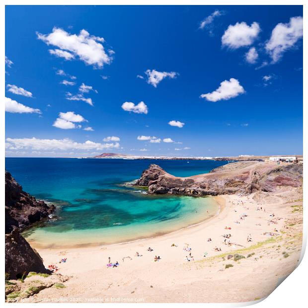 Playa de Papagayo, Lanzarote, Canary Islands, Spai Print by Justin Foulkes