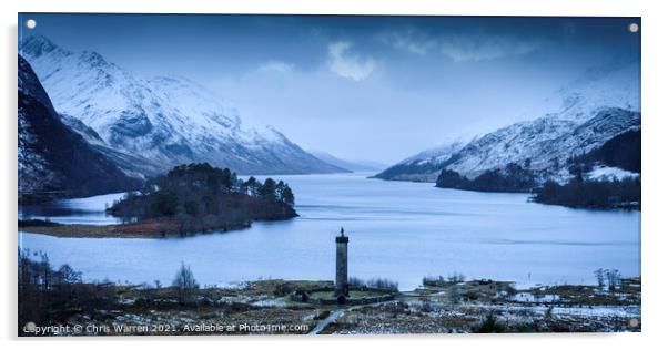 Glenfinnan monument Loch Shiel Scotland  Acrylic by Chris Warren