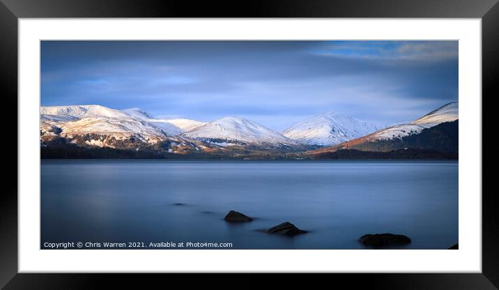 Loch Lomond with The Trossachs behind in winter sn Framed Mounted Print by Chris Warren