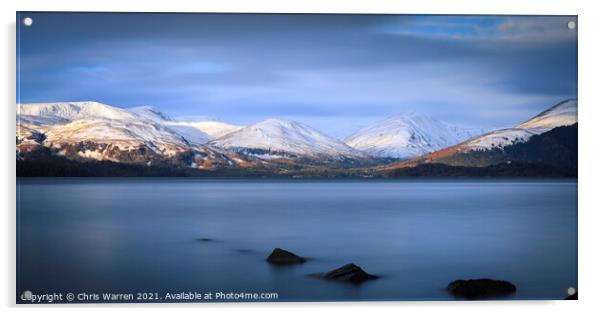 Loch Lomond with The Trossachs behind in winter sn Acrylic by Chris Warren