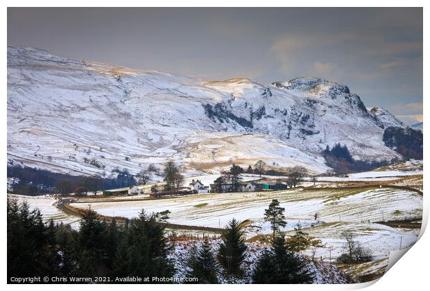 Trossachs Stirling Scotland in winter Print by Chris Warren
