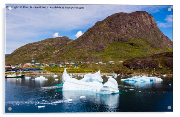 Tunulliarfik Fjord Narsaq Greenland Coast Acrylic by Pearl Bucknall