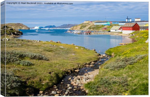 Narsaq Landscape Greenland Coast Canvas Print by Pearl Bucknall