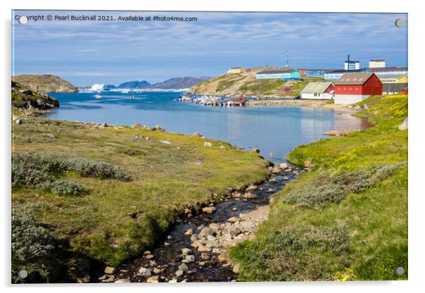 Narsaq Landscape Greenland Coast Acrylic by Pearl Bucknall