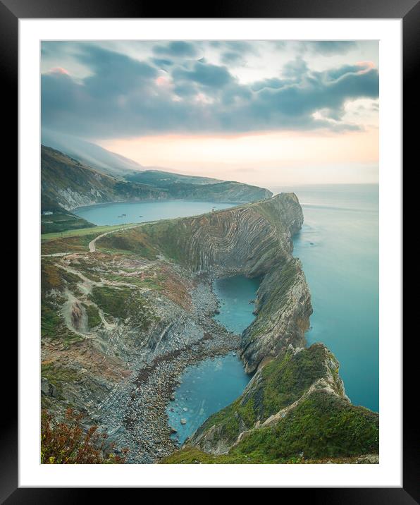 Long Exposure over Lulworth Cove Framed Mounted Print by Kevin Browne