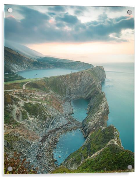 Long Exposure over Lulworth Cove Acrylic by Kevin Browne