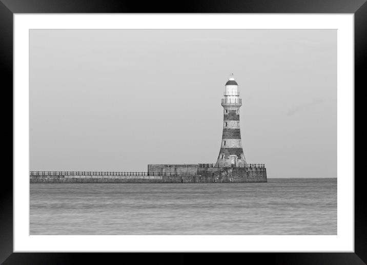Roker Pier and Lighthouse Framed Mounted Print by Rob Cole