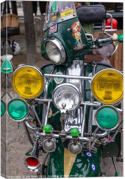 Classic Mods Scooter Canvas Print by Jim Monk