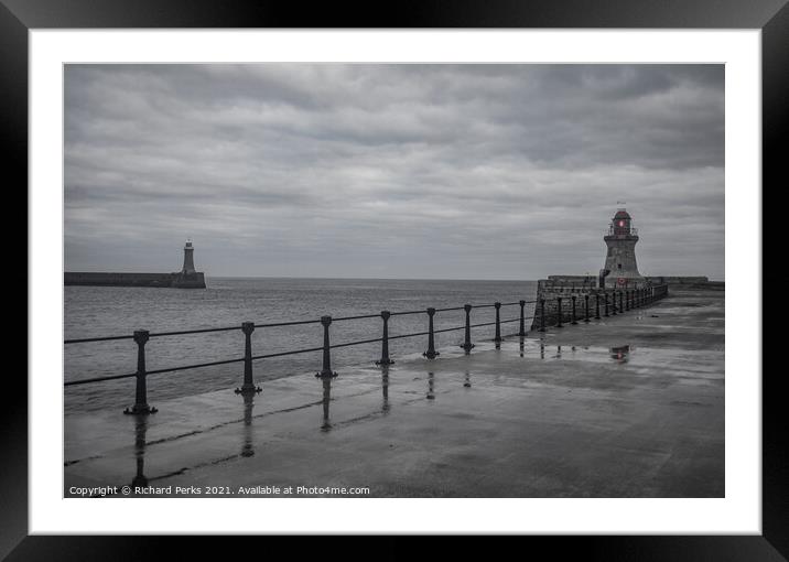 Blustery day -  North and South Shields Framed Mounted Print by Richard Perks