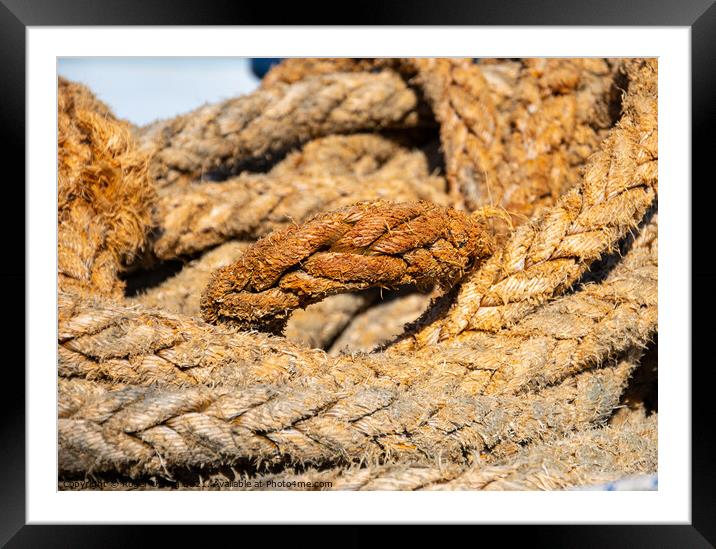 Boat man's rope Framed Mounted Print by Roger Utting
