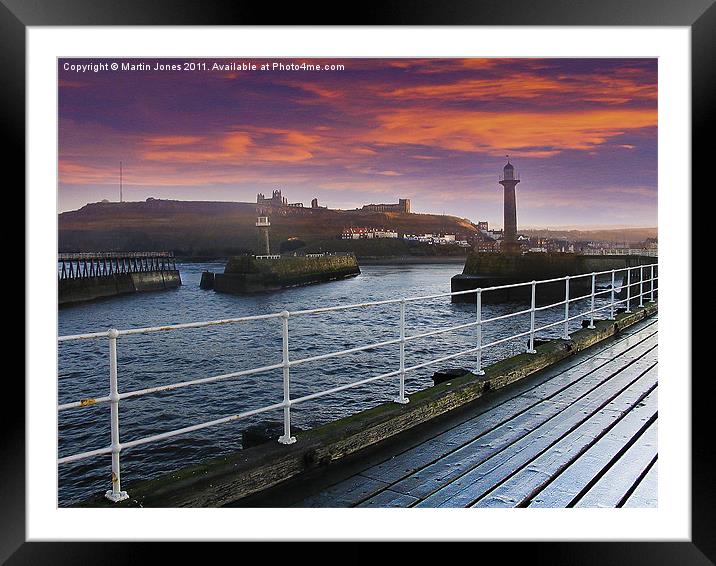 Whitby Harbour Sunset Framed Mounted Print by K7 Photography