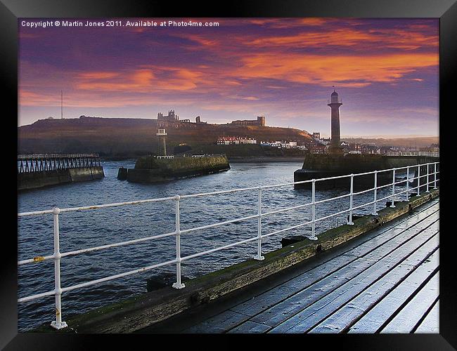 Whitby Harbour Sunset Framed Print by K7 Photography