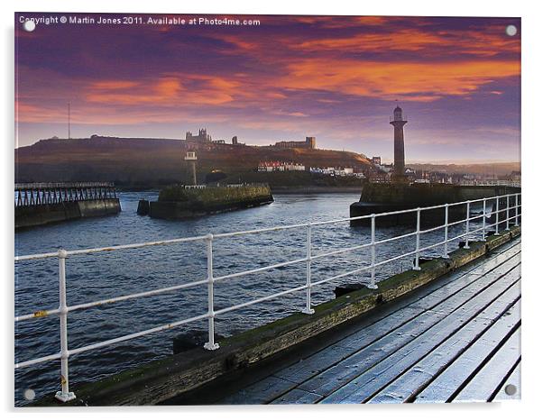 Whitby Harbour Sunset Acrylic by K7 Photography