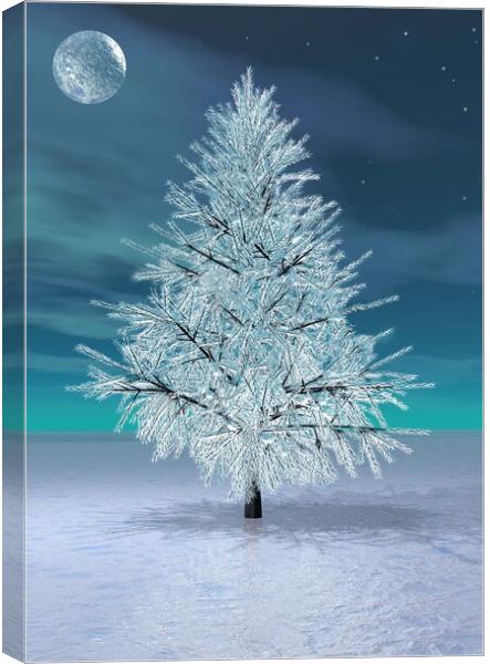 Christmas Moonlight Canvas Print by Matthew Lacey
