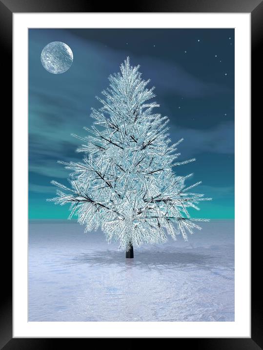 Christmas Moonlight Framed Mounted Print by Matthew Lacey