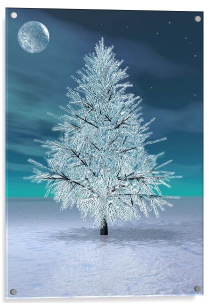 Christmas Moonlight Acrylic by Matthew Lacey