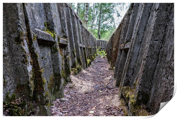 Trench With Concrete Strengthened Walls Print by Artur Bogacki