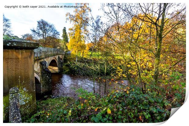 Egton Bridge in Autumn Print by keith sayer
