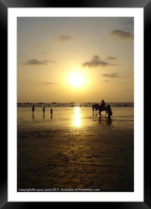 Sunset over the Arabian Sea, Framed Mounted Print by Laura Jarvis
