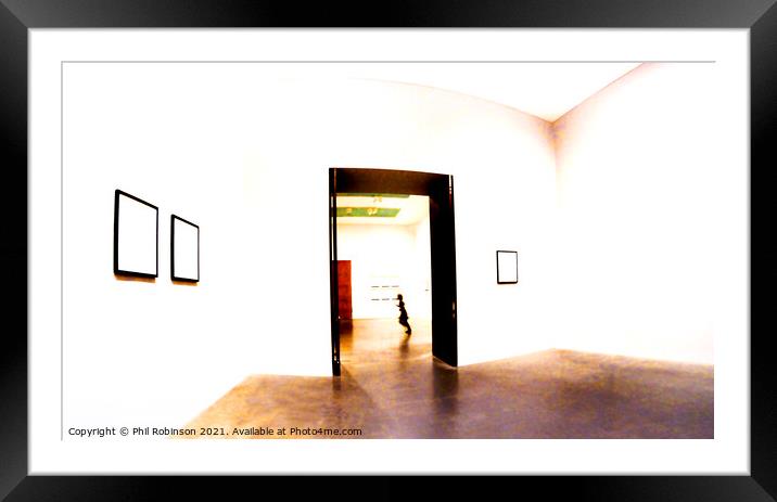 Child in an art gallery Framed Mounted Print by Phil Robinson