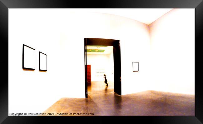 Child in an art gallery Framed Print by Phil Robinson