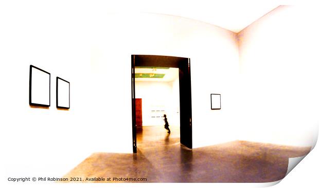 Child in an art gallery Print by Phil Robinson
