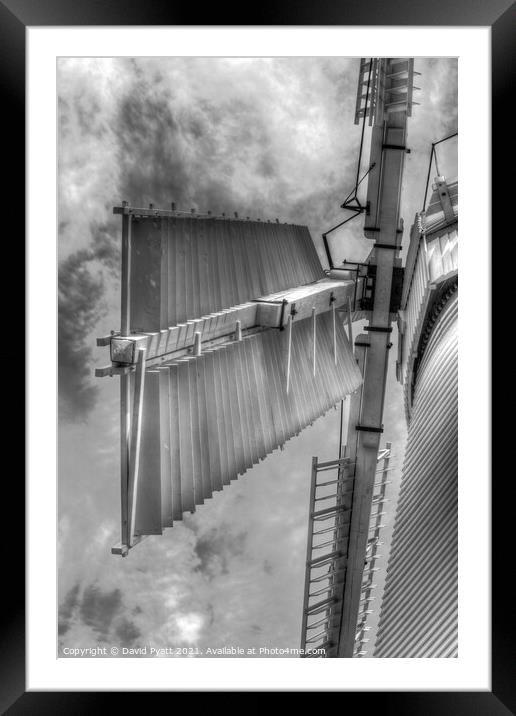 Windmill In Monochrome Framed Mounted Print by David Pyatt