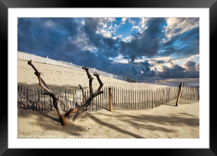 The Towering Sand Dune Framed Mounted Print by Roger Mechan