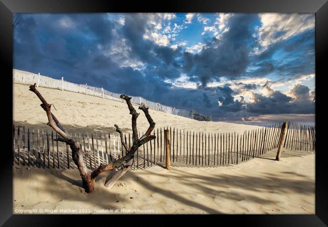 The Towering Sand Dune Framed Print by Roger Mechan