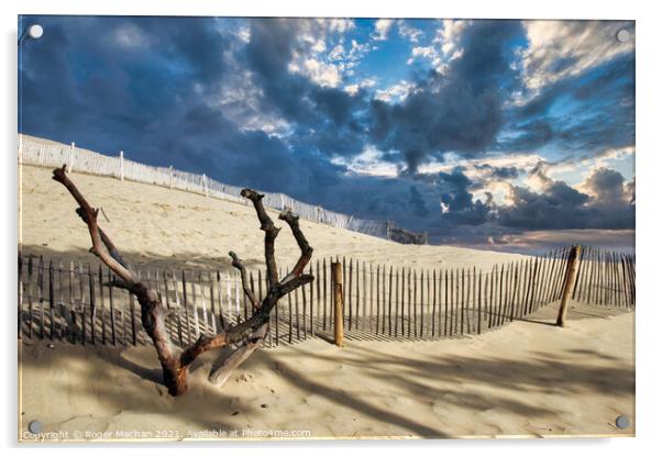 The Towering Sand Dune Acrylic by Roger Mechan