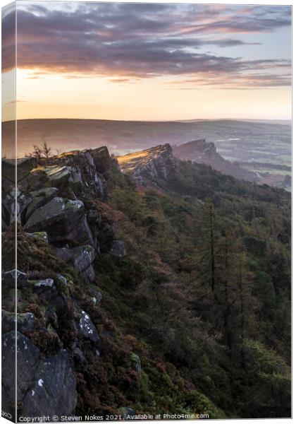 Majestic Sunrise Over The Roaches Canvas Print by Steven Nokes