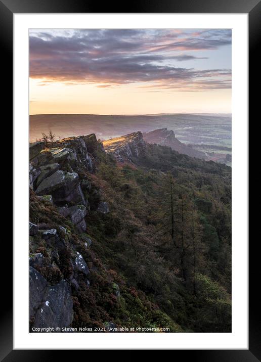 Majestic Sunrise Over The Roaches Framed Mounted Print by Steven Nokes
