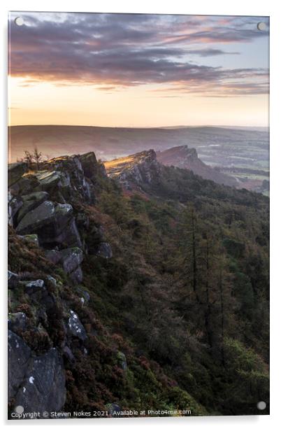 Majestic Sunrise Over The Roaches Acrylic by Steven Nokes