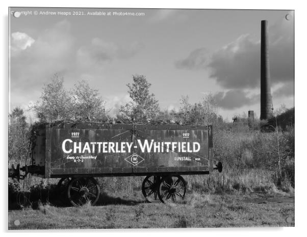 Coal mining rail truck at Chattereley Whitfield mi Acrylic by Andrew Heaps