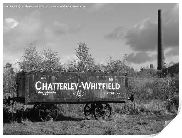 Coal mining rail truck at Chattereley Whitfield mi Print by Andrew Heaps