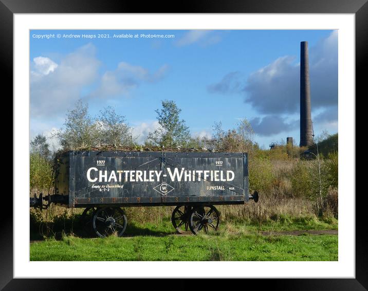 Coal mining rail truck at Chattereley Whitfield Ru Framed Mounted Print by Andrew Heaps