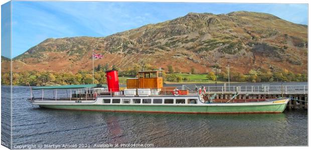 Ullswater Steamer and Fells Canvas Print by Martyn Arnold