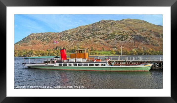 Ullswater Steamer and Fells Framed Mounted Print by Martyn Arnold