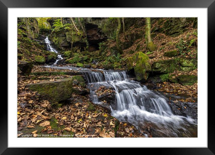 Lumsdale Falls Framed Mounted Print by Jim Monk