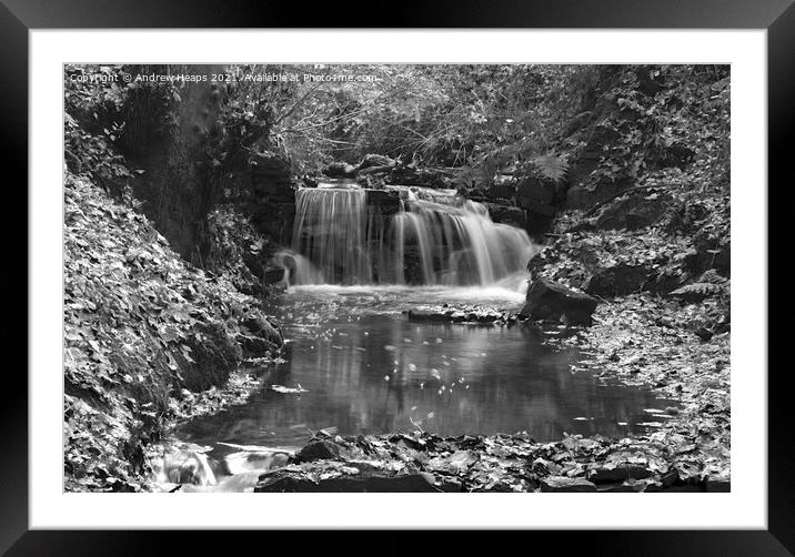 Outdoor waterfall with misty water. Framed Mounted Print by Andrew Heaps