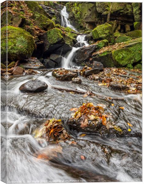 Lumsdale Falls in Autumn Canvas Print by Jim Monk