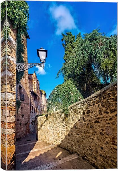 A Street in Colle di  Val d'Elsa  Canvas Print by Joyce Storey