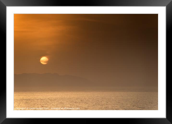 Romantic Sunset over La Gomera Framed Mounted Print by Kasia Design